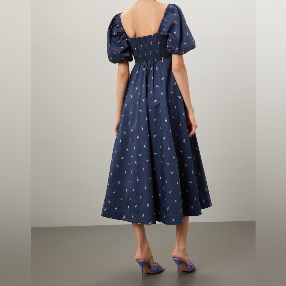Hill House Navy Blue Floral Midi Matilda Dress - Picture 2 of 15